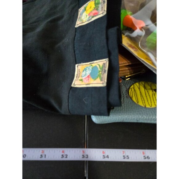 Black Flower Seed Packet Sleeveless Maxi Dress Size XL Garden Boho Made In India - Picture 8 of 11